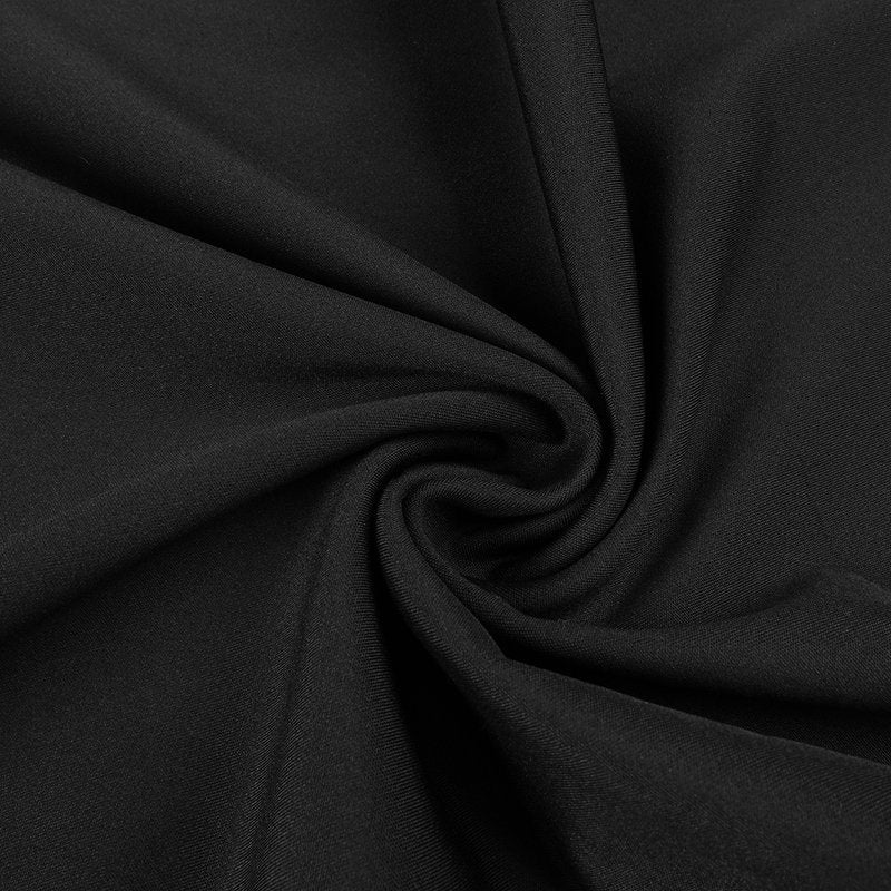 High Slit Draped Black Maxi Dress H6789
