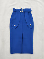 High Waist Belted Pencil Skirt H208