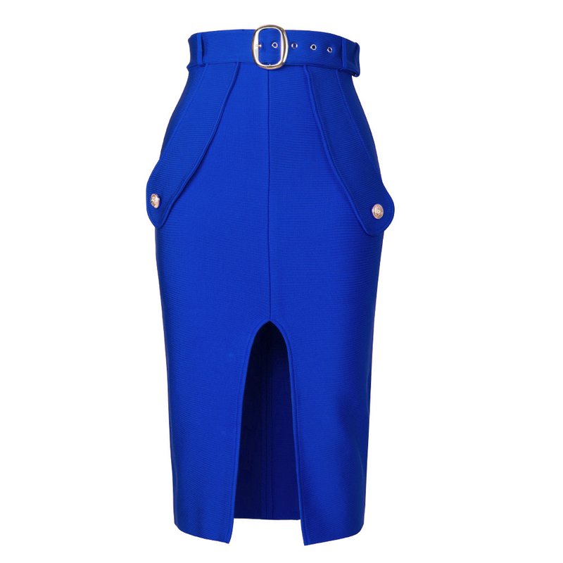 High Waist Belted Pencil Skirt H208