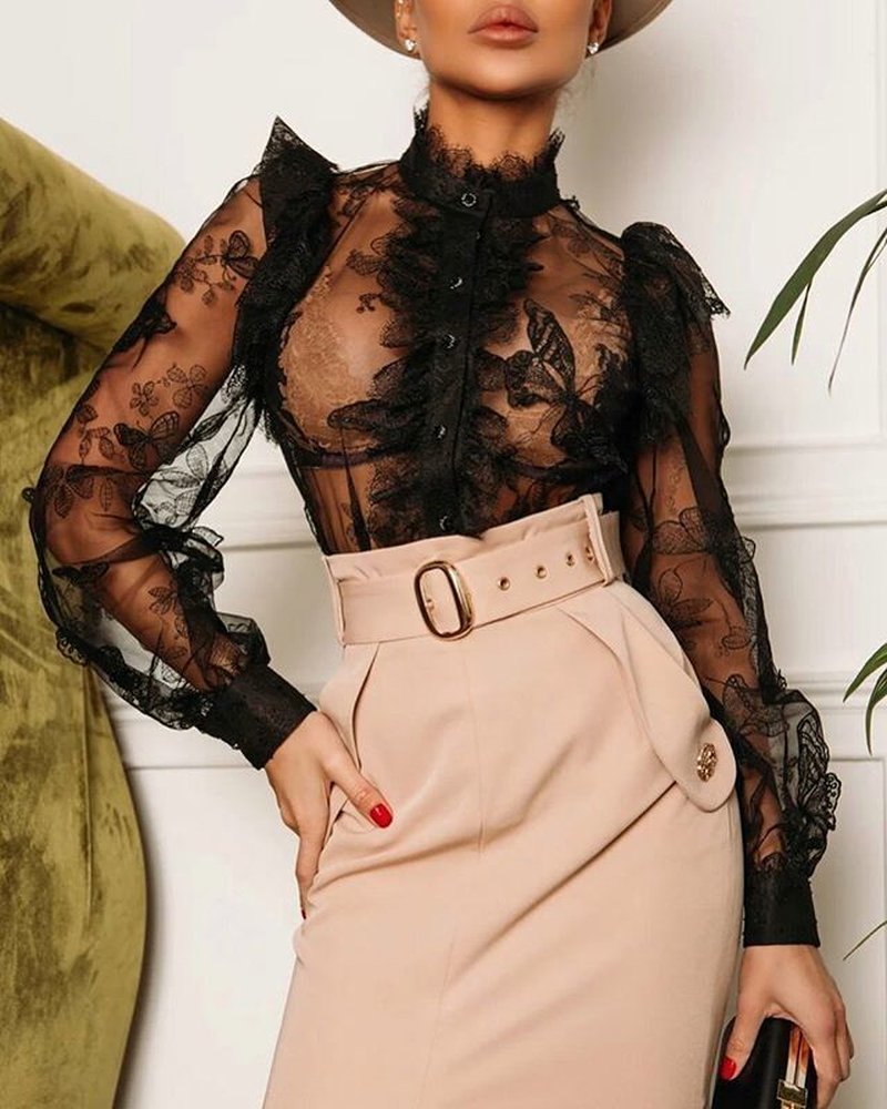 High Waist Belted Pencil Skirt H208