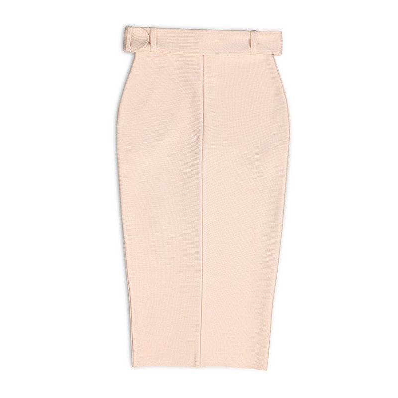 High Waist Belted Pencil Skirt H208