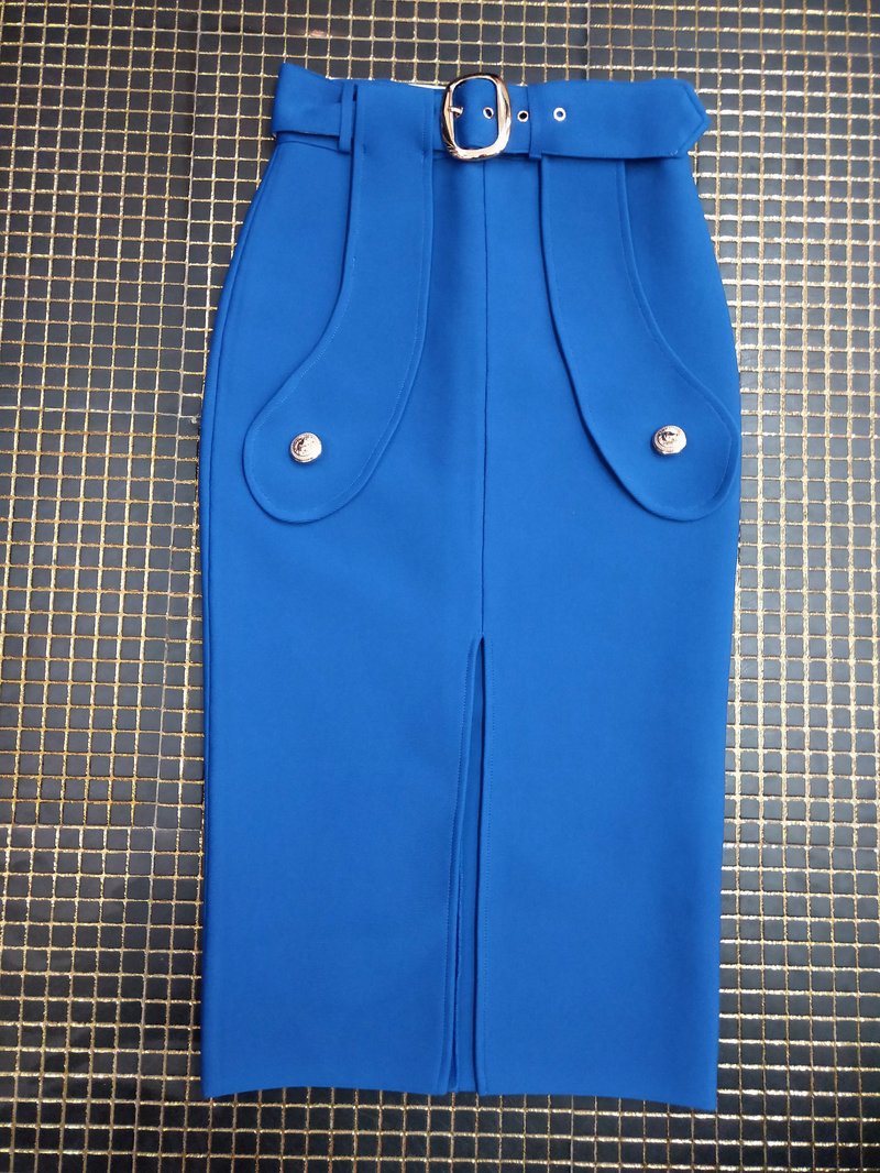 High Waist Belted Pencil Skirt H208