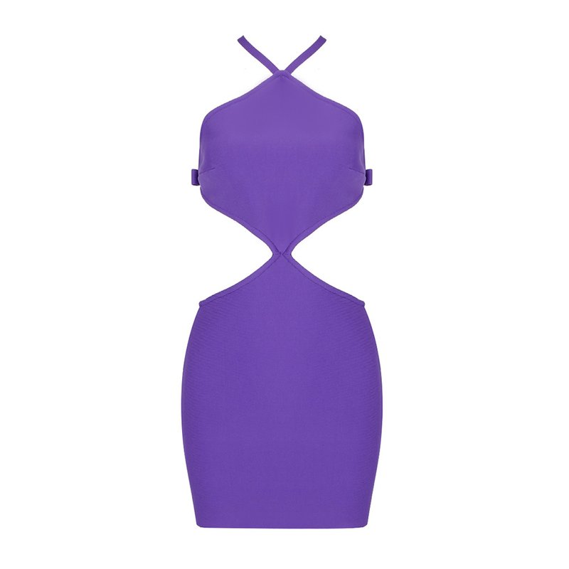 Hot Pink Cutout Halter Mini Dress H4723