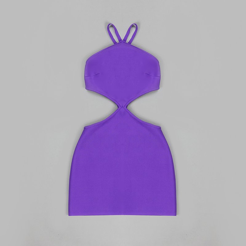 Hot Pink Cutout Halter Mini Dress H4723
