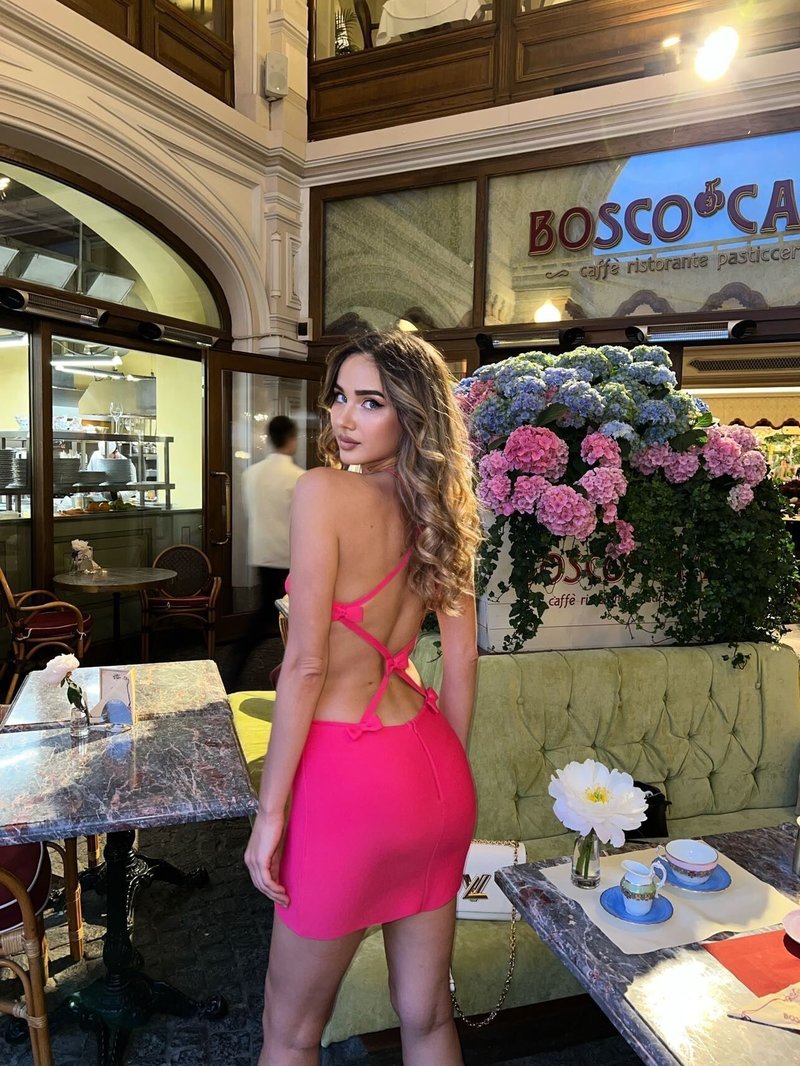 Hot Pink Cutout Halter Mini Dress H4723