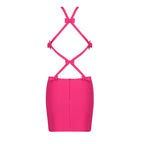 Hot Pink Cutout Halter Mini Dress H4723