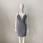 Houndstooth Mini Bodycon Dress H6082
