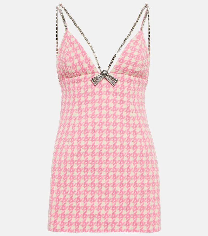 Houndstooth Mini Bodycon Dress H6082
