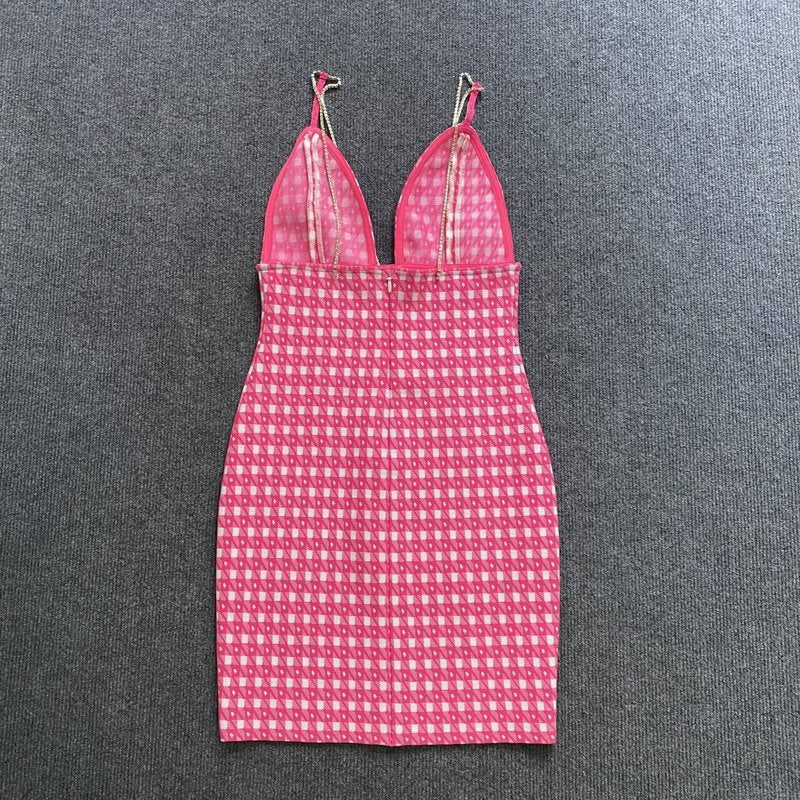 Houndstooth Mini Bodycon Dress H6082