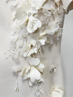 Fashion Ivory Floral Embellished Mini Dress H7153