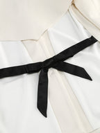 Ivory Fringe Sleeve Tuxedo Suit H7107