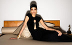 Keyhole Cutout Black Velvet Gown H6444