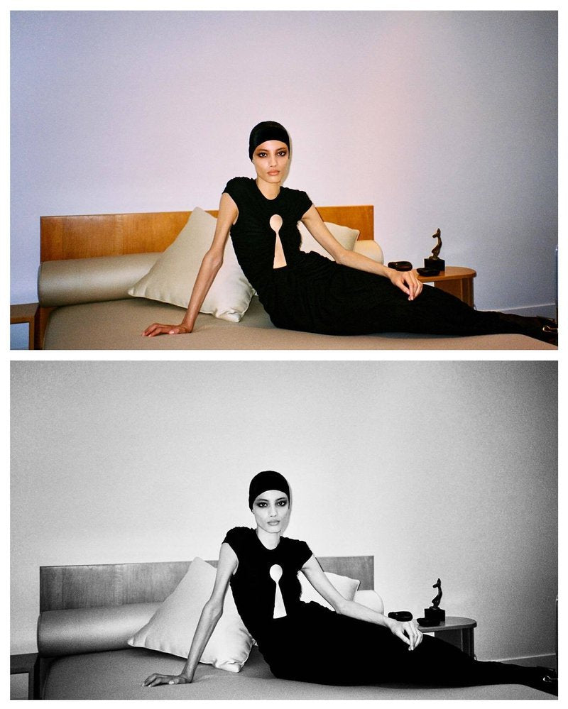 Keyhole Cutout Black Velvet Gown H6444