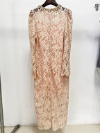 Lace Bell Sleeve Midi Dress H6631