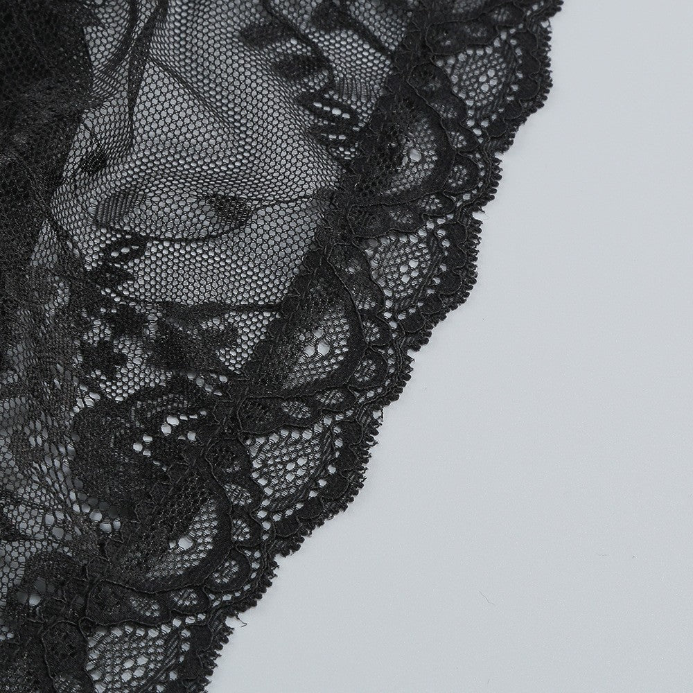 Lace Bustier Corset Sheer Drape Cocktail Mini Dress D2604