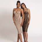 Lace Corset Midi Bandage Dress H6064