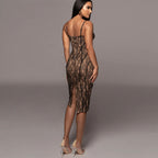 Lace Corset Midi Bandage Dress H6064