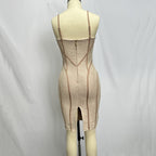 Lace Corset Midi Bandage Dress H6064