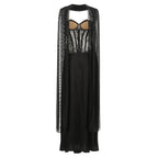 Lace Corset Sheer Cape Gown H7121