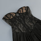Lace Corset Sheer Cape Gown H7121