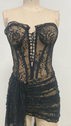 Lace Corset Strapless Mini Dress H6707