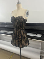 Lace Corset Strapless Mini Dress H7145