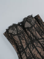 Lace Corset Strapless Mini Dress H7145