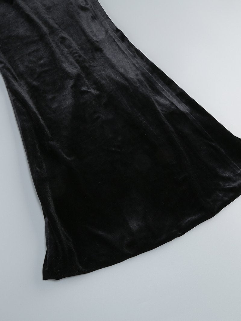 Lace Corset Velvet Maxi Dress H6853