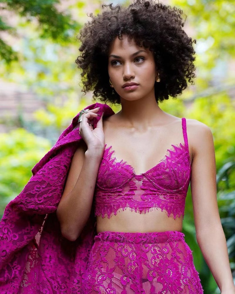 Lace Crop Top & Wide Leg Pants Set H6173