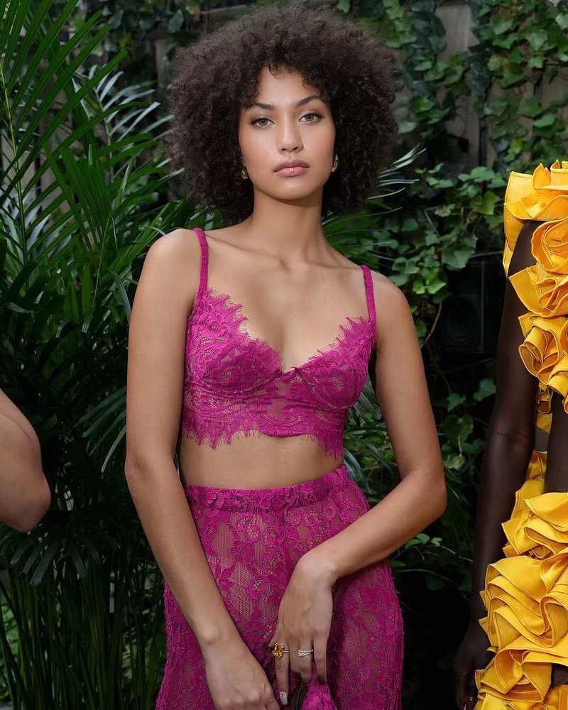 Lace Crop Top & Wide Leg Pants Set H6173