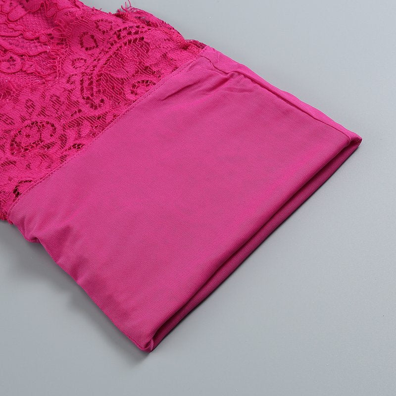Lace Crop Top & Wide Leg Pants Set H6173