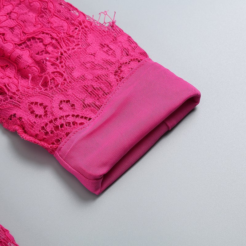 Lace Crop Top & Wide Leg Pants Set H6173
