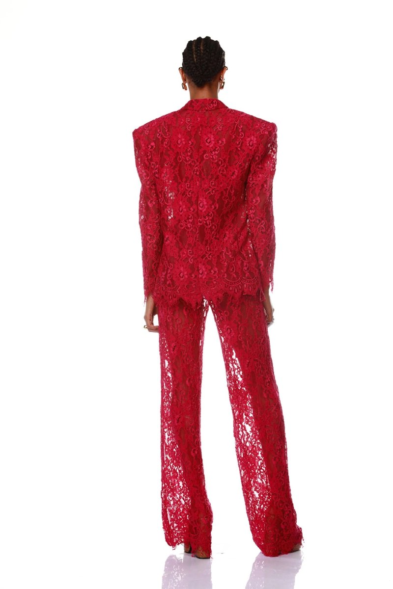 Lace Crop Top & Wide Leg Pants Set H6173