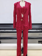Lace Crop Top & Wide Leg Pants Set H6173