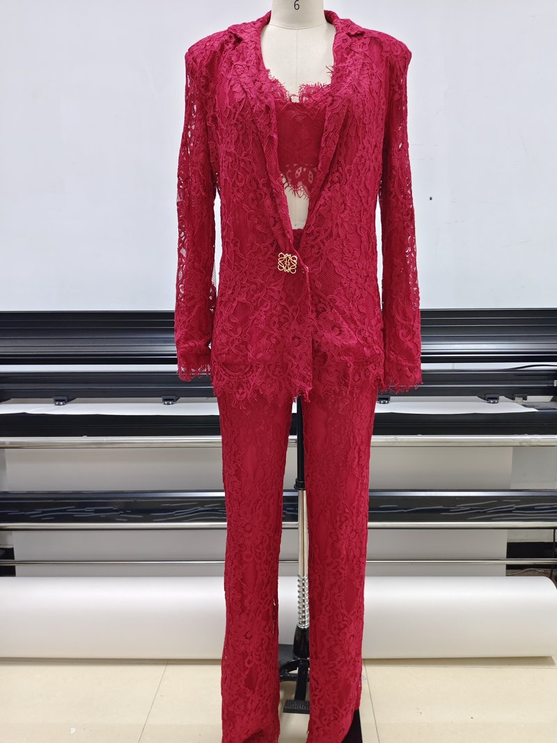 Lace Crop Top & Wide Leg Pants Set H6173