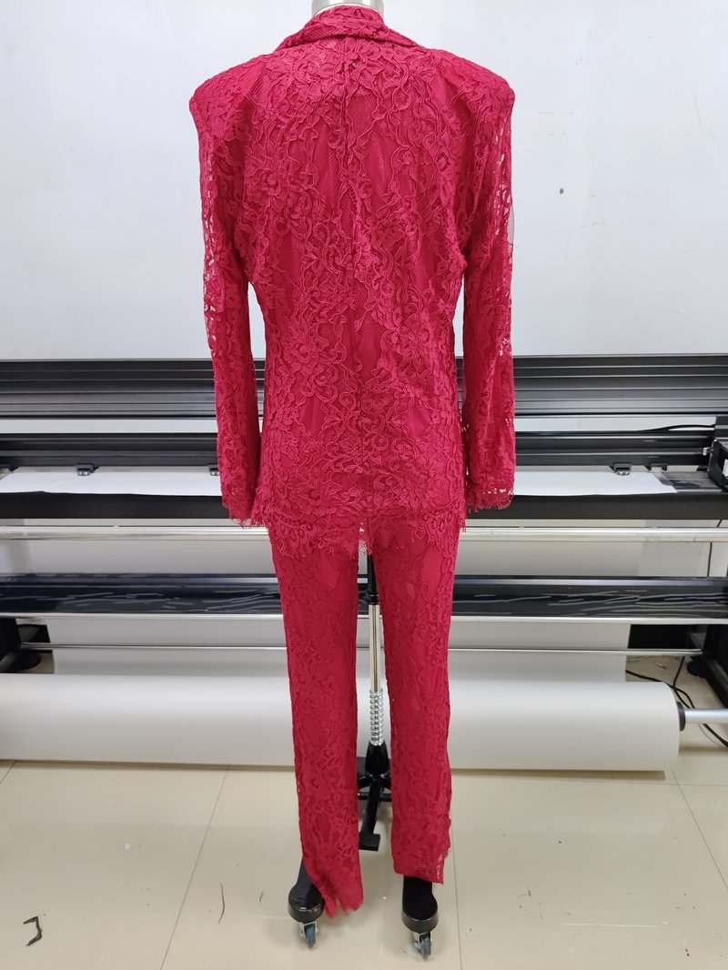 Lace Crop Top & Wide Leg Pants Set H6173