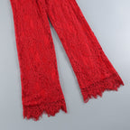 Lace Crop Top & Wide Leg Pants Set H6173