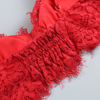 Lace Crop Top & Wide Leg Pants Set H6173