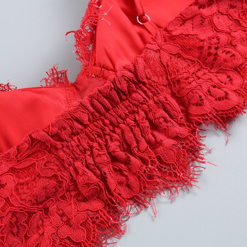 Lace Crop Top & Wide Leg Pants Set H6173