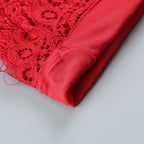 Lace Crop Top & Wide Leg Pants Set H6173