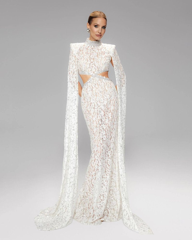 Lace Cut-Out Mermaid Wedding Gown H7127