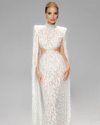 Lace Cut-Out Mermaid Wedding Gown H7127