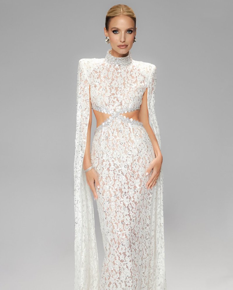 Lace Cut-Out Mermaid Wedding Gown H7127
