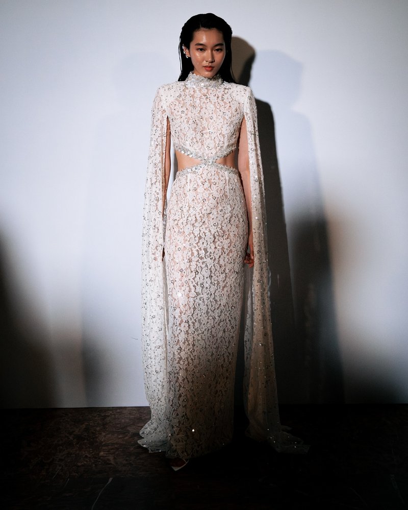 Lace Cut-Out Mermaid Wedding Gown H7127