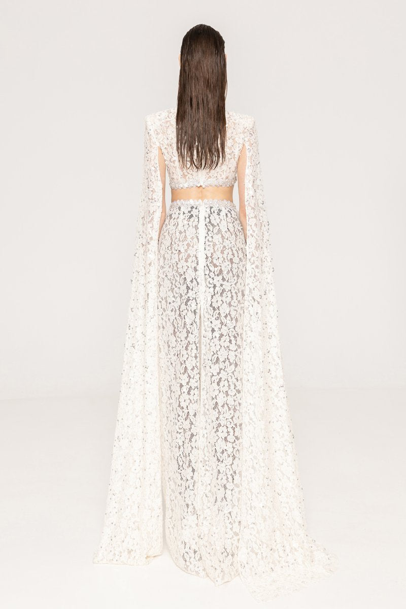 Lace Cut-Out Mermaid Wedding Gown H7127