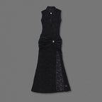 Lace Cutout High Slit Maxi Dress H6995