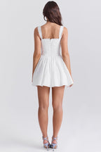 Lace Eyelet Sweetheart Mini Dress H6314