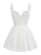 Lace Eyelet Sweetheart Mini Dress H6314