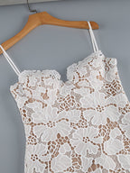 Lace Floral Strappy Maxi Dress H6394