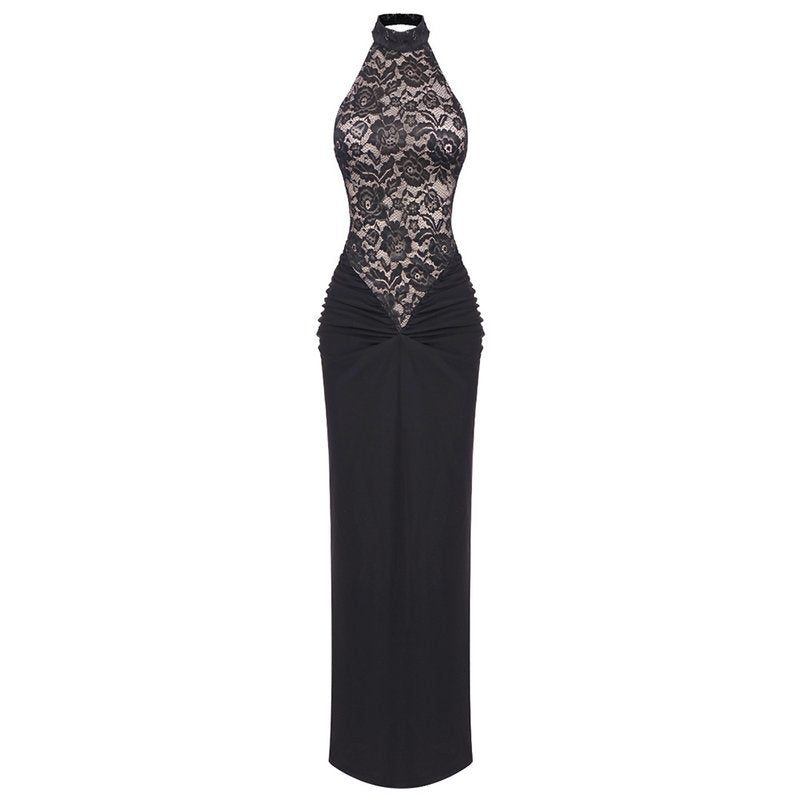 Lace Halter Neck Bodycon Dress H6486